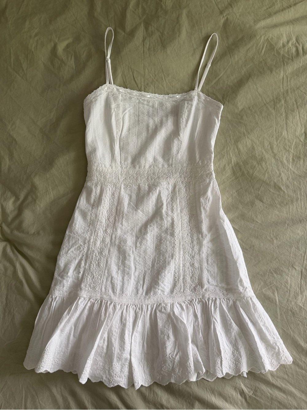 Aeropostale White Eyelet Spaghetti Strap Sundress